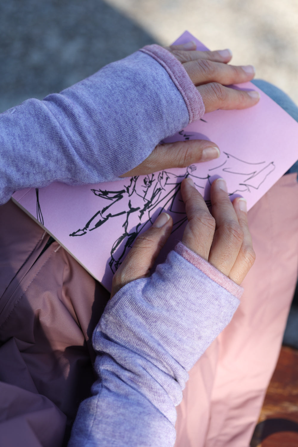 Arm Warmers - Γάντια χωρίς δάχτυλα, λιλά