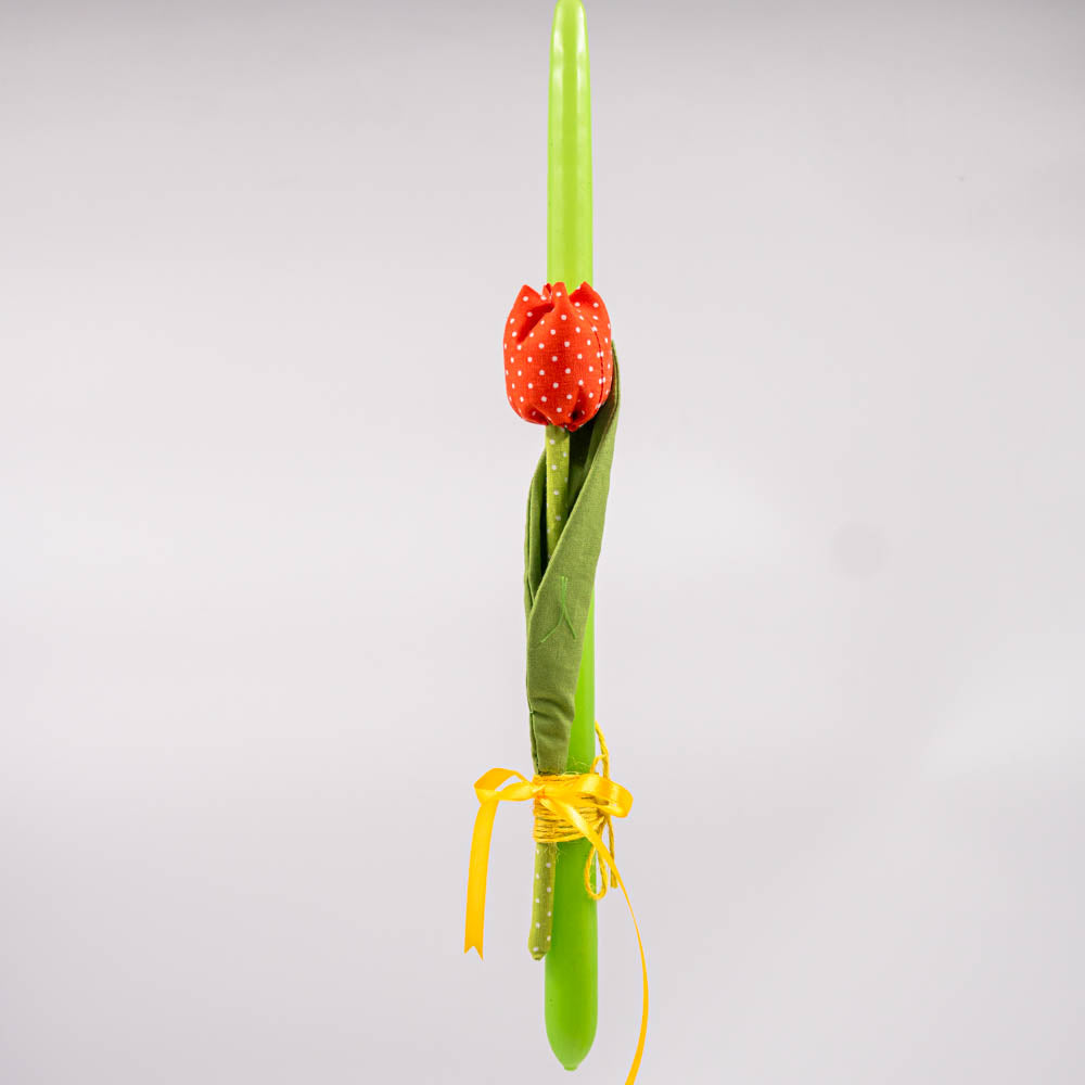 Λαμπάδα με λουλούδι πορτοκαλί