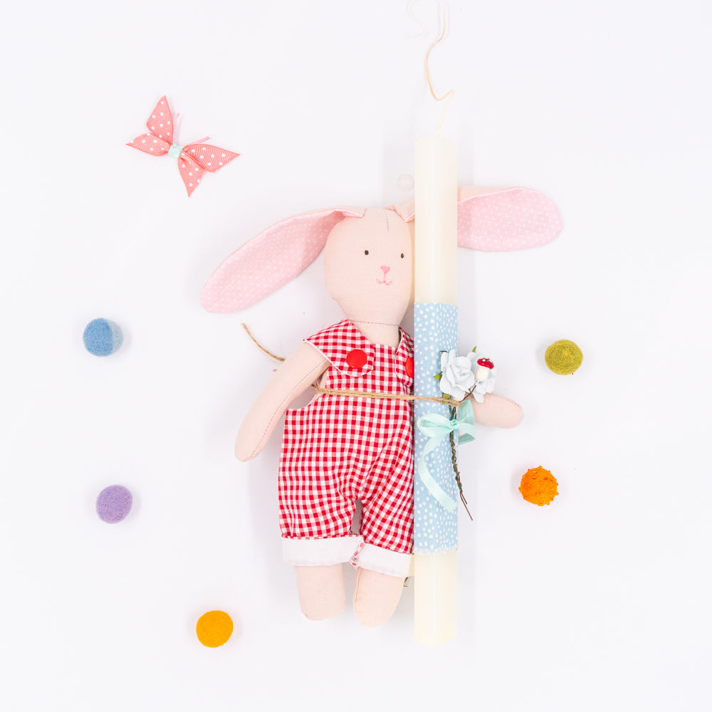 Λαμπάδα με λαγουδάκι με σαλοπέτ