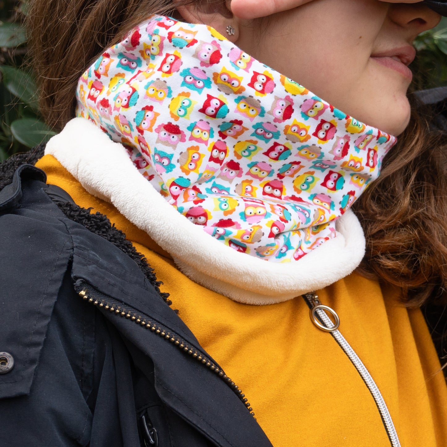Κασκόλ λαιμού παιδικό με κουκουβάγιες