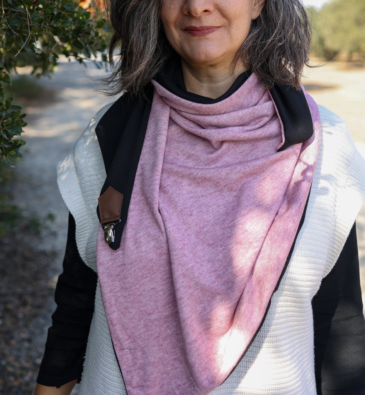 Πολυμορφικό τριγωνικό κασκόλ, μαύρο - Scarf