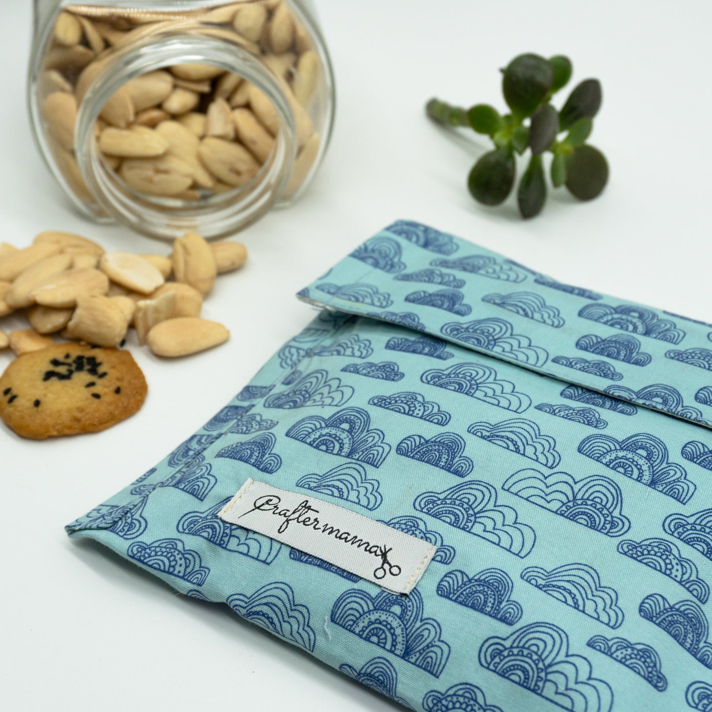 Τσαντάκι κολατσιού με velcro, σύννεφα