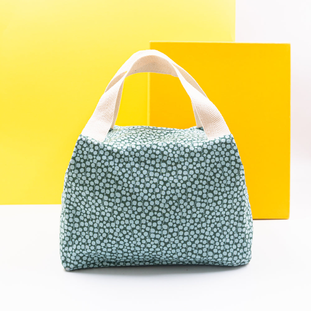 Τσαντάκι φαγητού με χερούλια και φερμουάρ, πράσινο