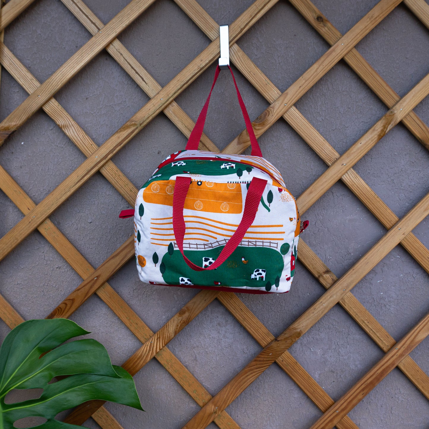 Τσαντάκι φαγητού με χερούλια και φερμουάρ, φάρμα