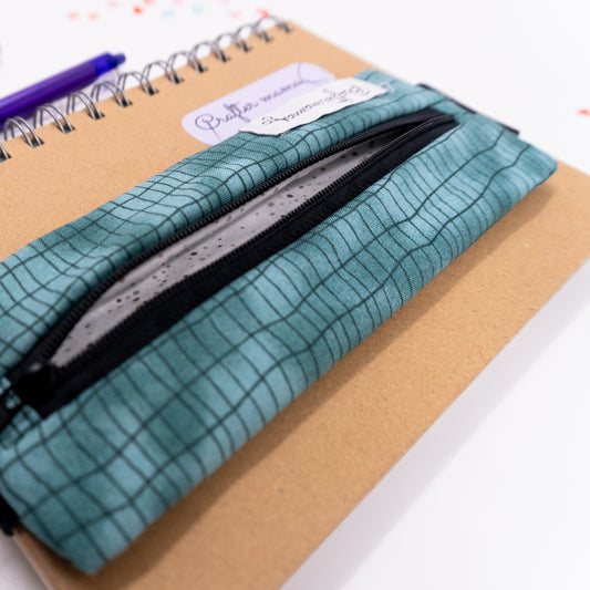 Κασετίνα τετραδίου με λάστιχο, κυπαρισσί με γραμμές