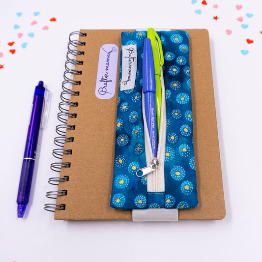 Κασετίνα τετραδίου με λάστιχο, τυρκουάζ με χρυσές λεπτομέρειες