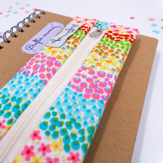 Κασετίνα τετραδίου με λάστιχο, φλοράλ ανθισμένο λιβάδι