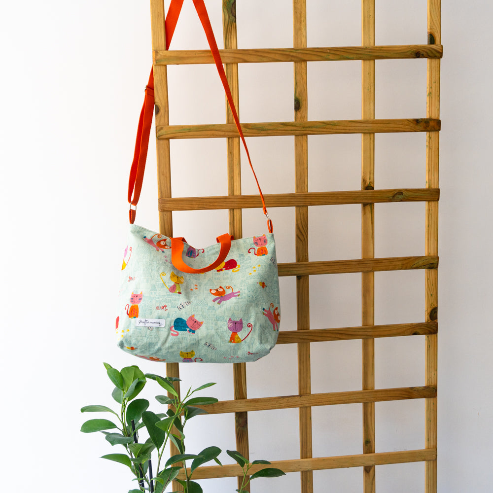 Τσάντα φαγητού με ιμάντα και χερούλια, με γατούλες