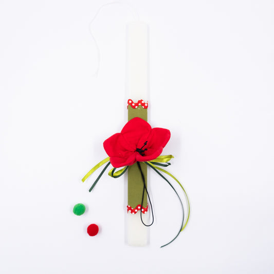 Λαμπάδα με κόκκινη παπαρούνα