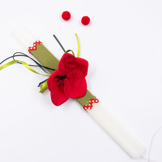 Λαμπάδα με κόκκινη παπαρούνα