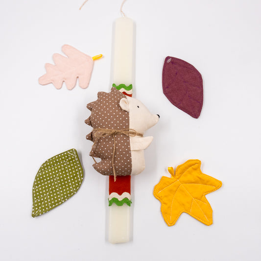 Λαμπάδα με σκαντζόχοιρο μαλακό παιχνίδι