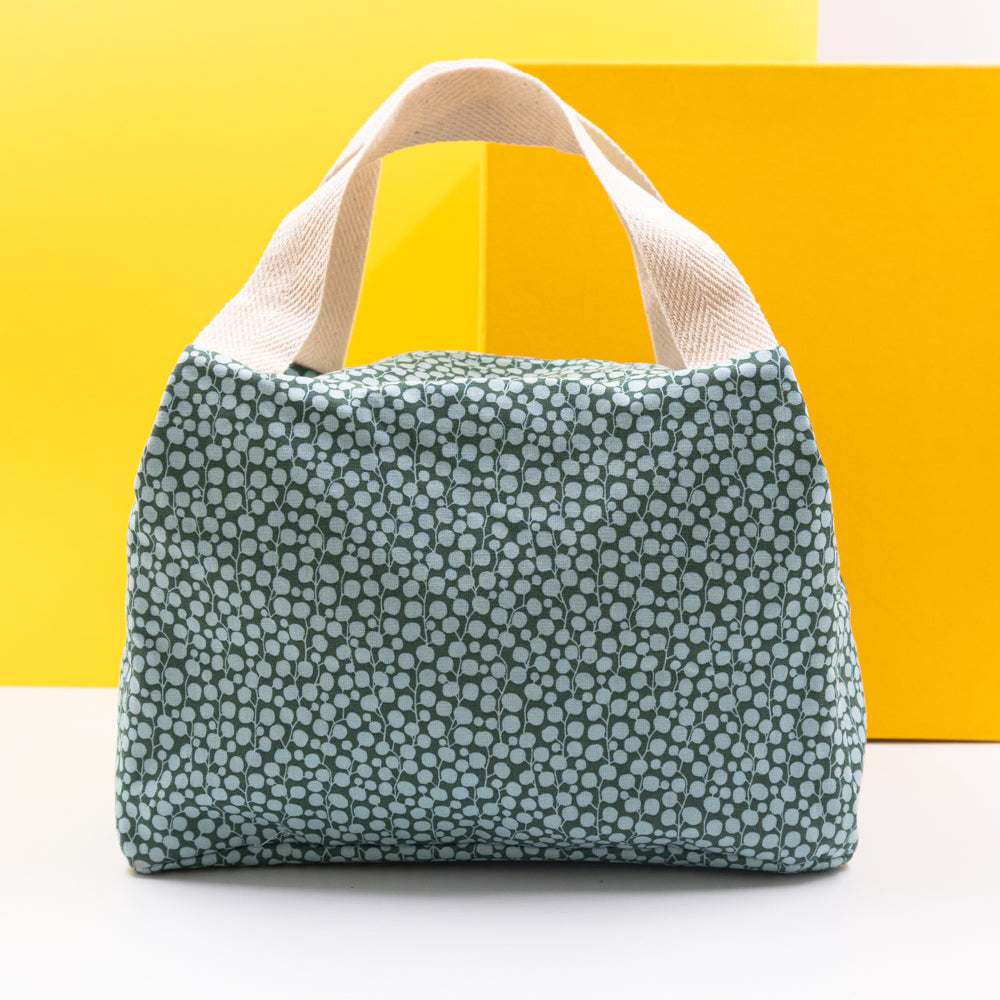 Τσαντάκι φαγητού με χερούλια και φερμουάρ, πράσινο