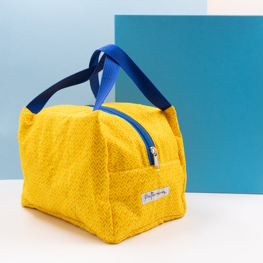 Τσαντάκι φαγητού με χερούλια και φερμουάρ, κίτρινο