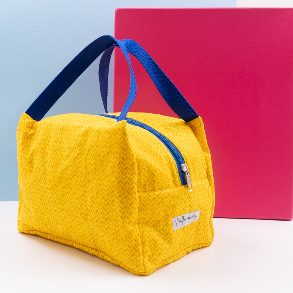 Τσαντάκι φαγητού με χερούλια και φερμουάρ, κίτρινο