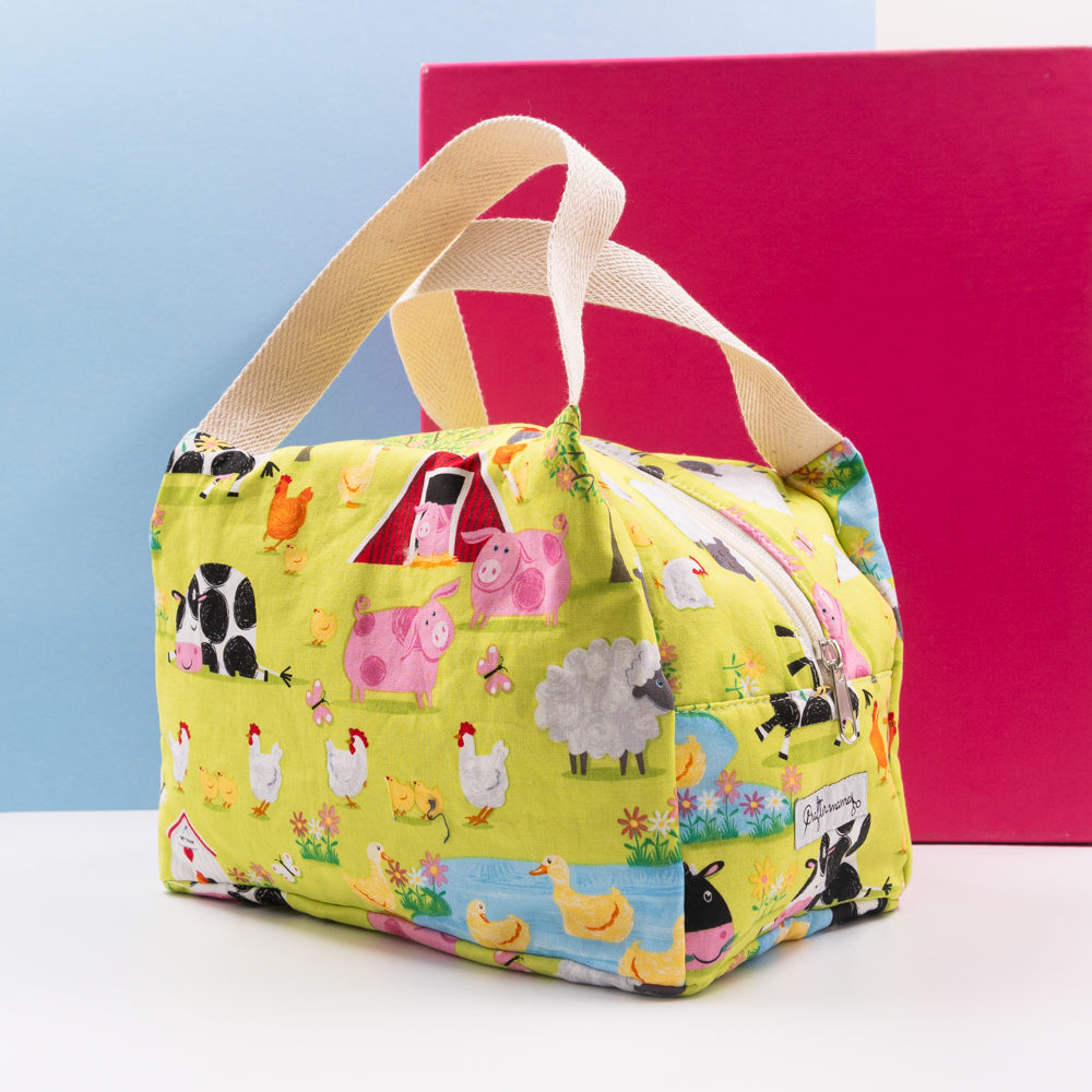 Τσαντάκι φαγητού με χερούλια και φερμουάρ, ζωάκια στη φάρμα