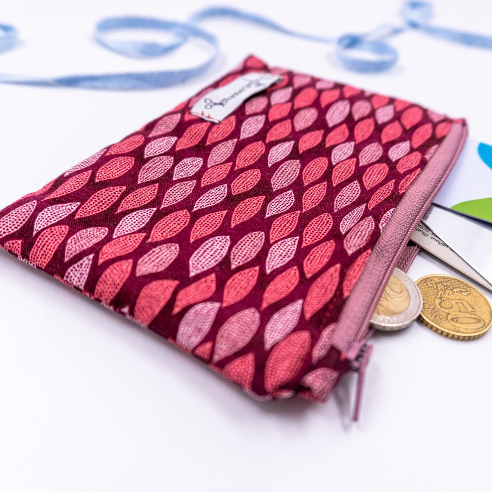 Πορτοφόλι με φερμουάρ, μπορντώ