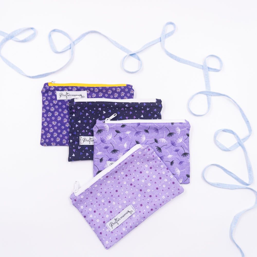 Πορτοφόλι με φερμουάρ, σε μωβ αποχρώσεις