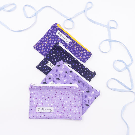 Πορτοφόλι με φερμουάρ, σε μωβ αποχρώσεις